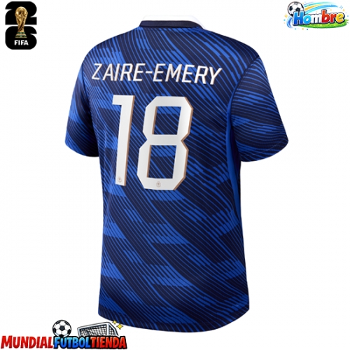 Camiseta Francia Warren Zaire-Emery #18 Primera Equipación Replica Mundial 2026 mangas cortas